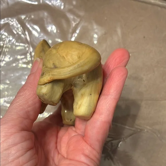 Vintage Handcrafted Tan Elephant Sculpture - Picture 7 of 9